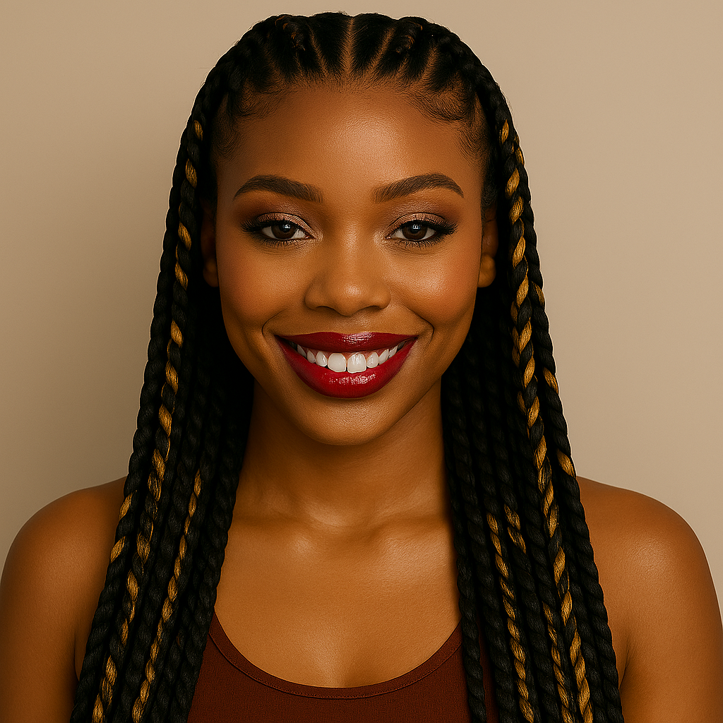 Fulani Braids with a Pop of Color