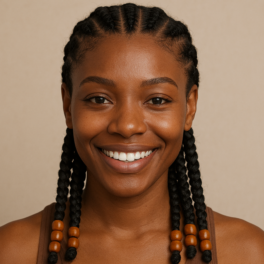 Fulani cornrows with beads