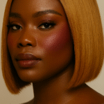 plum blush on dark skin