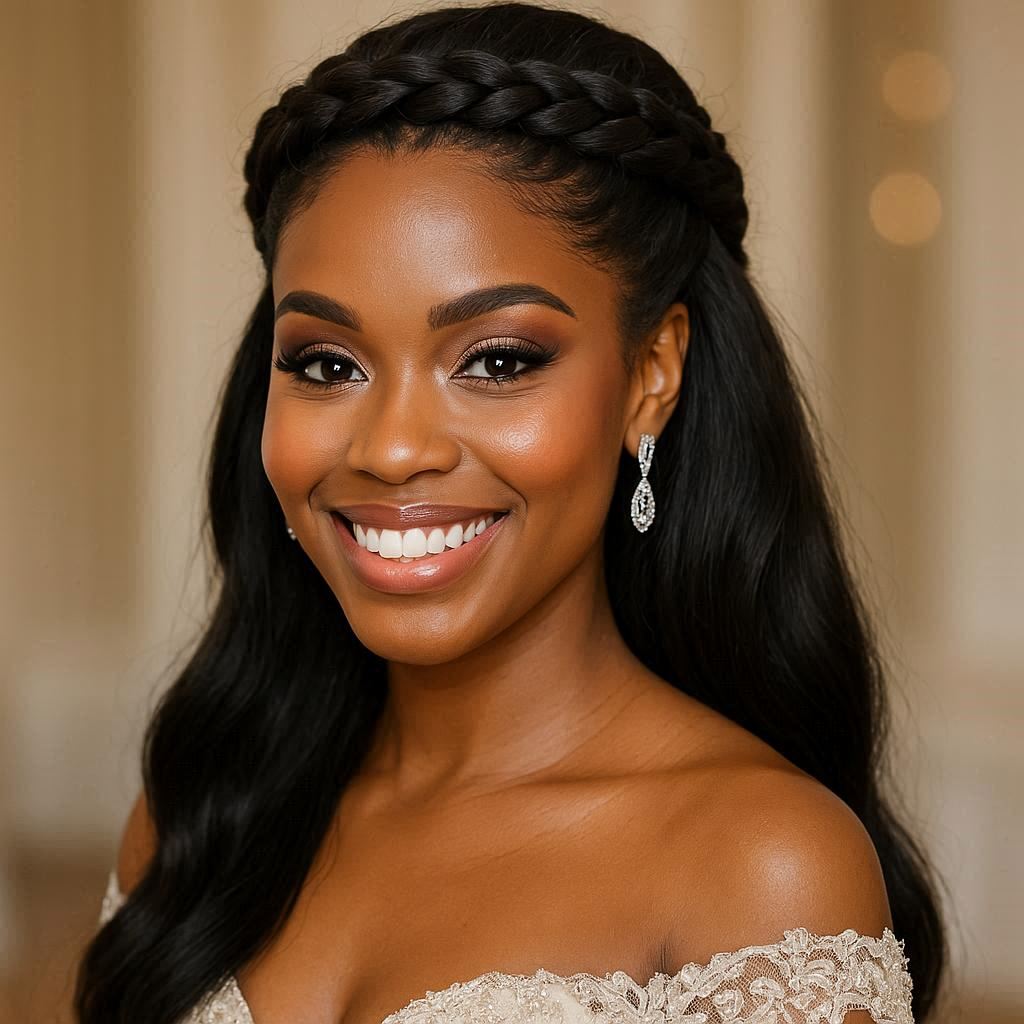 Half-Up Braids with Weave