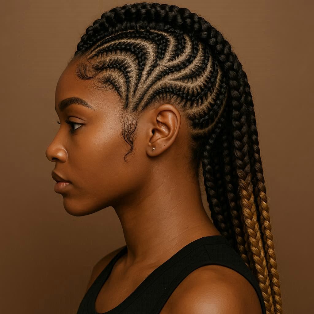 mohawk cornrow style