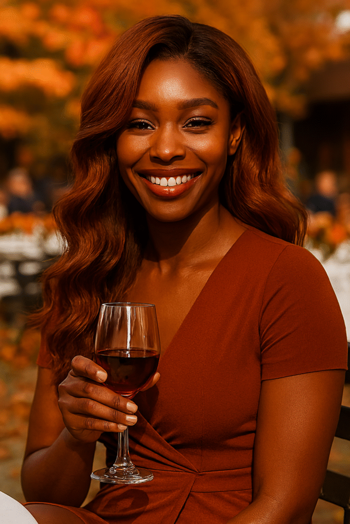 Fall Hair Colour - Warm Auburn on black woman