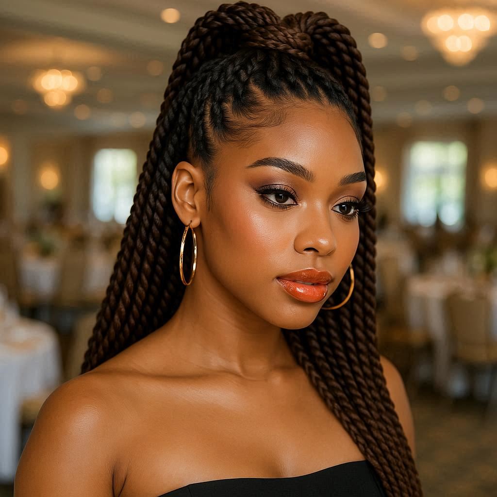 Half-Up Twist Braids