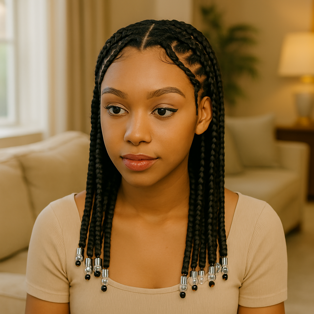 Shoulder-Length Fulani Braids

