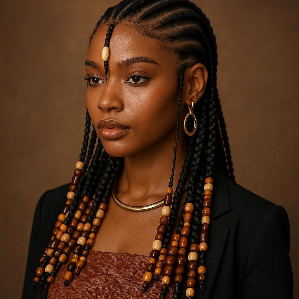 cornrow and Fulani braid combo